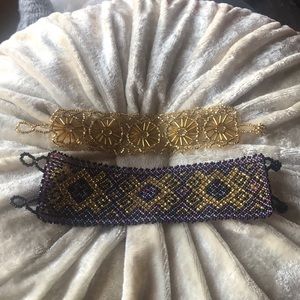 Seed bead bracelet set vintage